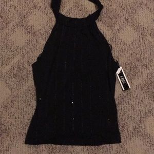 New A Byer black halter top with sequins size m